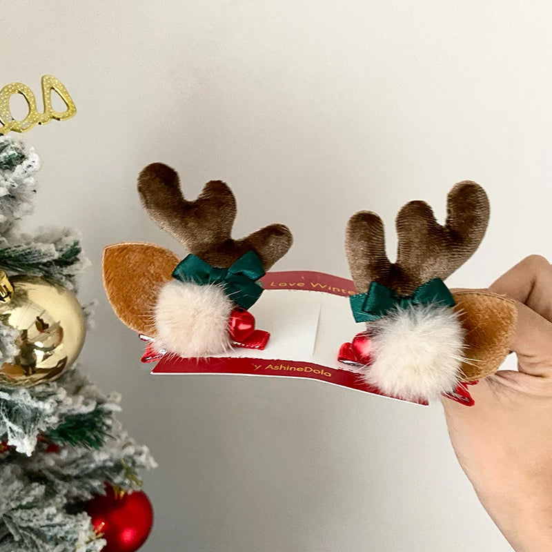 2025 Christmas Deer Classic Hair Clips for Baby Girls Cute Sweet Fashion Alligators for Kids Children Hair Accessories in Stock