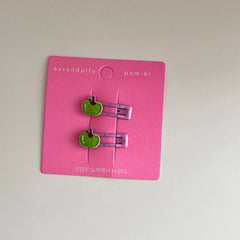 Sweet and Cute Multicolor Flower Apple Hairpins Children's Fashion Accessory for Daily Use Simple Style for Kids and Girls