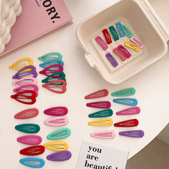 Sweet Cute Solid Color Heart Shaped Hair Clips for Baby Girls Simple Minimalistic Snap Clips for Kids Children Hair Accessories