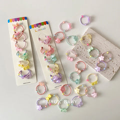 Mini Star Bowknot Cute Sweet Scrunchies for Baby Girls Glitter Kawaii Fashion Hair Ties for Kids Children Hair Accessories