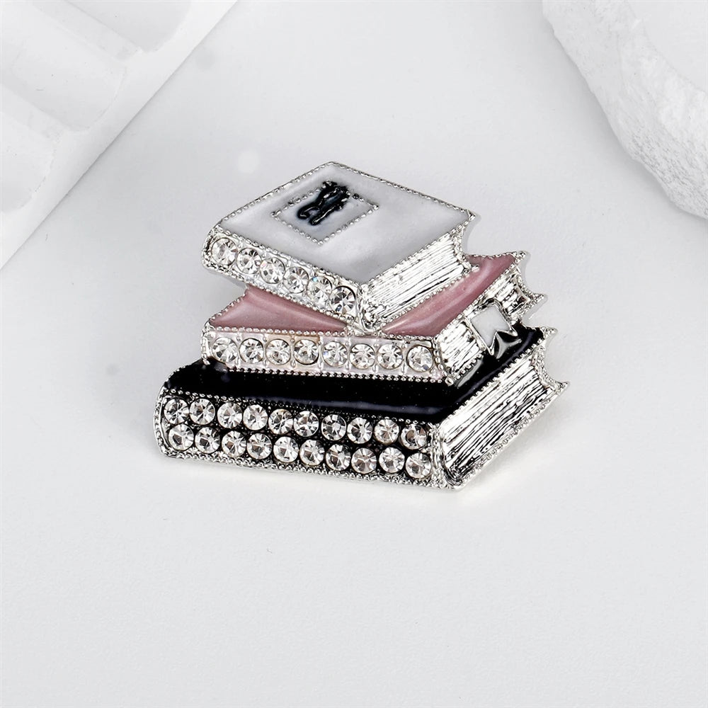 Fashion Book Glitter Sparkle Trendy Brooches for Girls Sweet Elegant Dainty Jewelry for Women Ladies Accessory Chinese Supplier