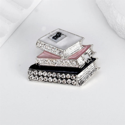 Fashion Book Glitter Sparkle Trendy Brooches for Girls Sweet Elegant Dainty Jewelry for Women Ladies Accessory Chinese Supplier