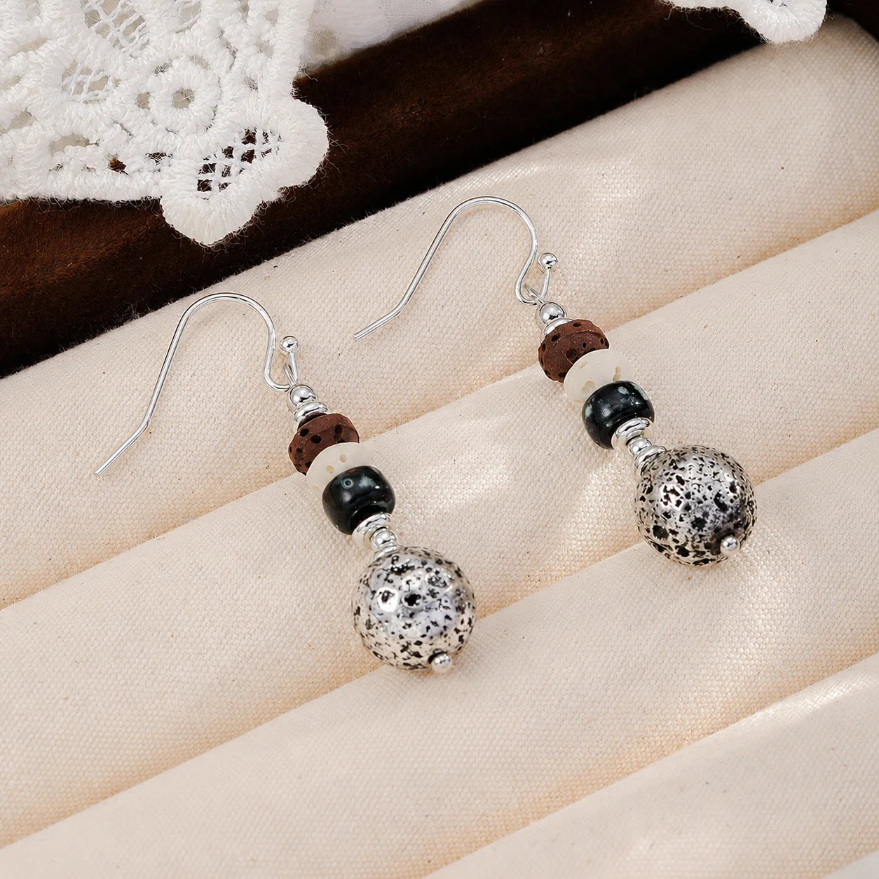 Fashion Natural Stone Beads Drop Earrings for Girls Simple Vintage Jewelry for Women Ladies Wholesale China Manufacturer Bulk