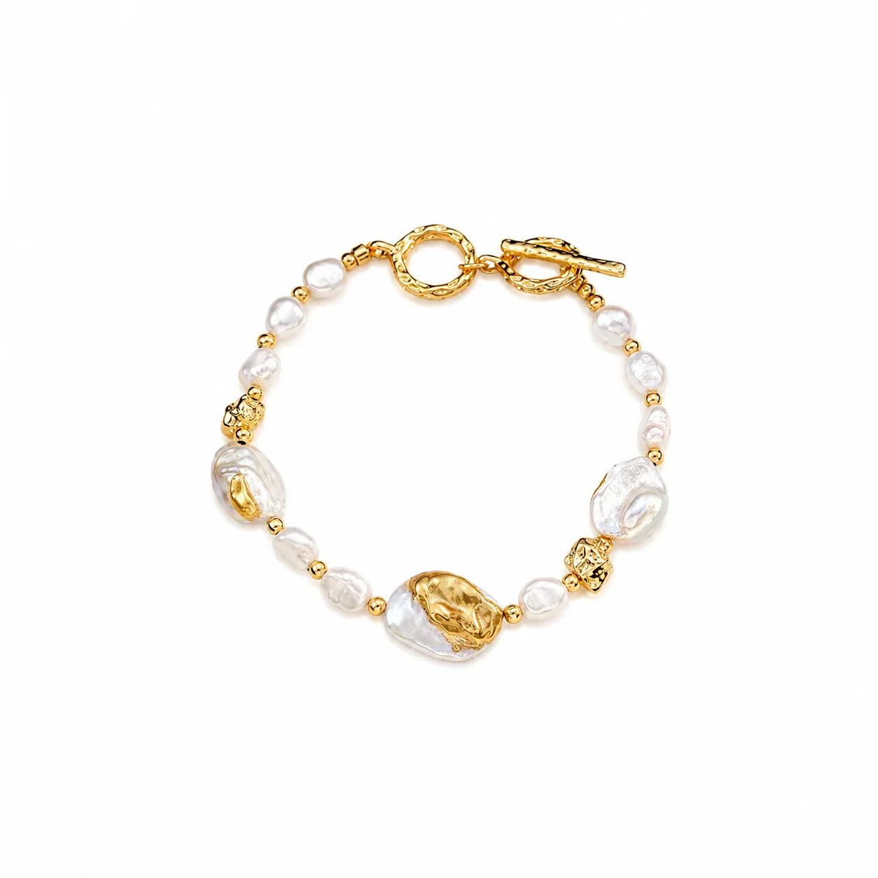 Fashion Baroque Freshwater Pearl Bracelets for Girls Elegant 18K Gold Flower Jewelry for Women Ladies Wholesale Bulk Luxury
