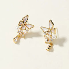 Fashion Fairy Butterfly Elegant Glitter Rhinestone Drop Earrings for Girls Sweet Jewellry for Women Lady Accessories Bijuterias