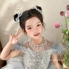 Lustrous Sweet Fashion Bowknot Hair Clips for Baby Girls Glitter Princess Alligator for Kids Children Hair Accessories in Stock