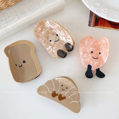Cute Heart Shaped Smile Acetate Hair Claw Clips for Girls Sweet Fashion Trendy Haarspange for Women Ladies Hair Accessories
