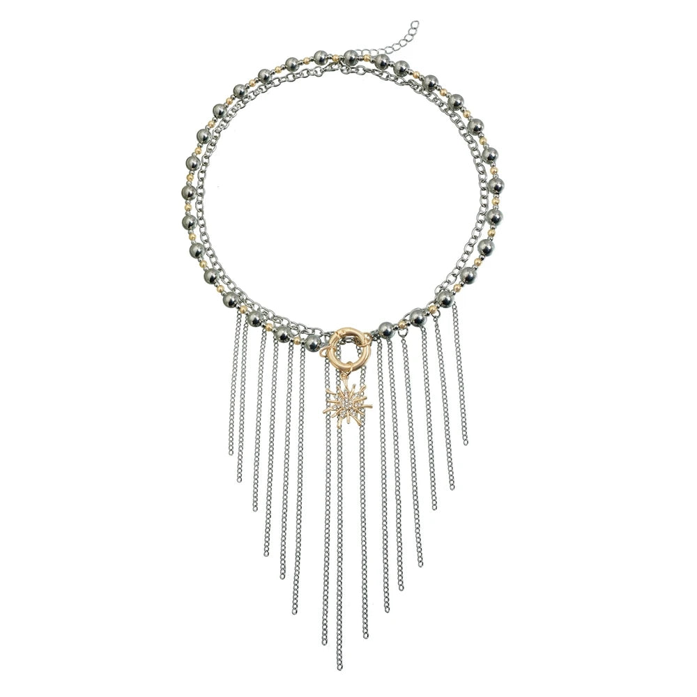 Fashion Tassel Beads Layered Wearing Necklaces for Girls Punk Spicy Jewelry for Women Ladies Accessories Chinese Supplier