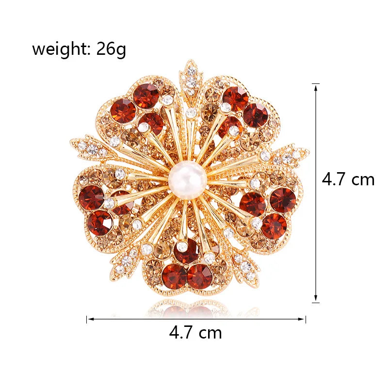 Fashion Refined Glitter Rhinestone Sparking Brooches for Girls Sweet Elegant Pins Jewelry for Women Ladies Accessories Hot Sale