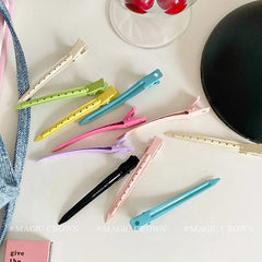 Sweet Candy Colors Duckbill Hair Clips for Girls Cute Bangs Clips Barrettes for Women Hair Accessories Solid Color  Ladies