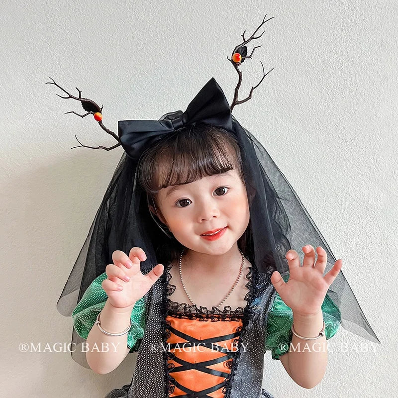 Halloween Headband for Kids Deadwood Butterfly Spooky Nature Hairband Children Costume Party Hair Accessories Trick or Treat
