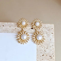 Fashion Luxury Elegant Dainty Refined Drop Earrings for Girls Sweet Imitation Pearl Jewelry for Women Ladies Accessories Chic