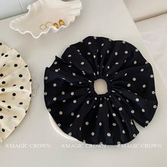 Women Solid Color Dots Large High Elastic Scrunchies Elegant Simple Lightweight Thick Thin Hair Ties Accessories for Women Daily