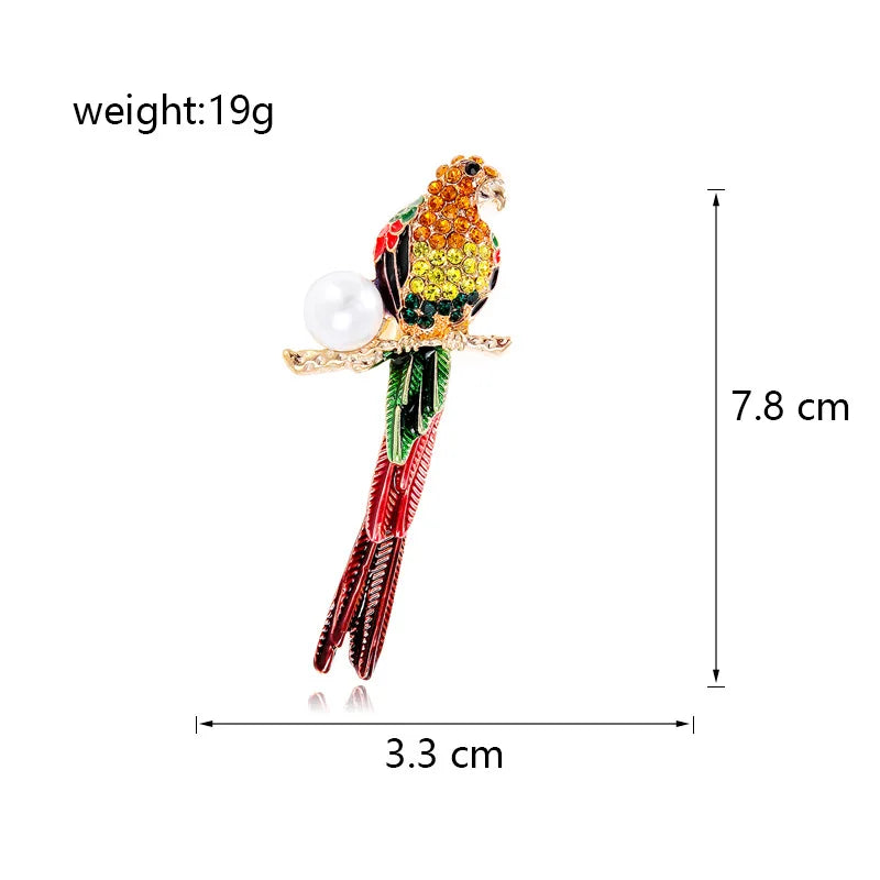 Fashion Simple Bird Glitter Sparkle Animals Sweet Brooches for Girls Stylish Charms Cute Pins Jewelry for Women Ladies Accessory
