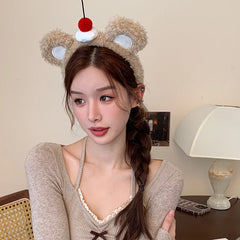 Hot Sale Cherry Fruits Solid Color Downy Headbands Sweet Cute Wholesale New Design in Stock Hairbands Accessories for Women