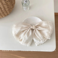 Women Large Bowknot Alloy Hair Claws Fashion Elegant Fabric in Stock Snap Hair Clips for Ladies Office Daily Use Accessories