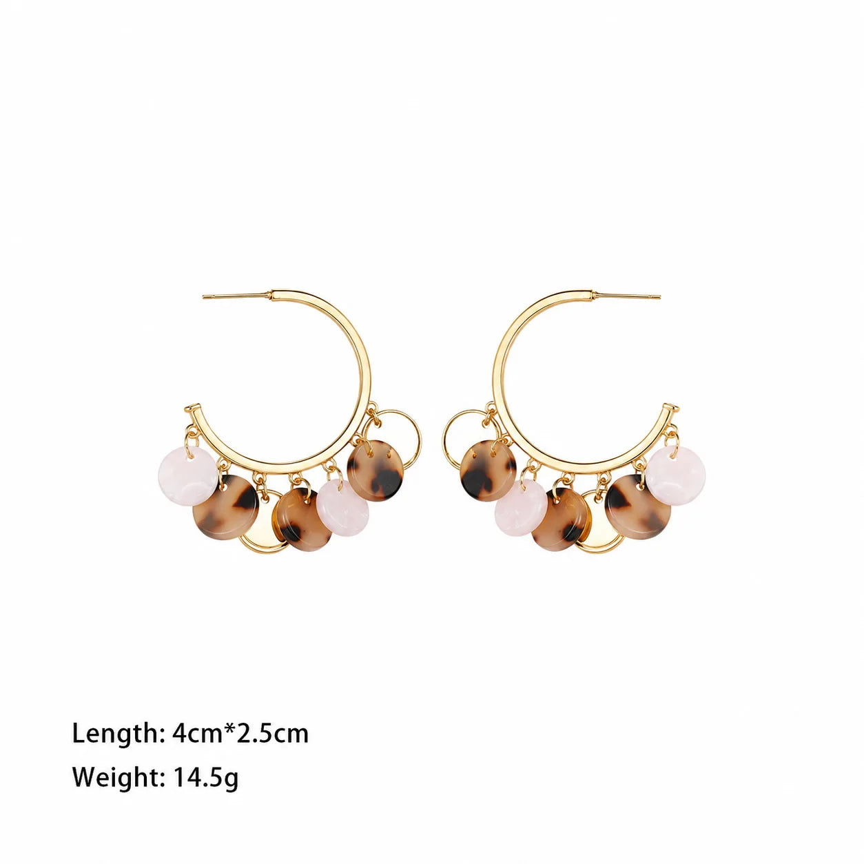 Fashion Classic Simple Copper White K Plated Acrylic Hoop Earrings for Girls Jewelry for Women Ladies Wholesale China Factory