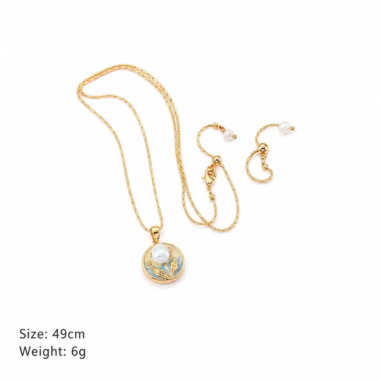 Female Hand-Painted Drip Glaze Freshwater Pearl 18k Gold-plated Pendant Necklace Elegant Fashion in Stock Jewelry for Women