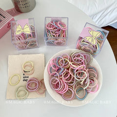Candy Solid Color High Elastic Hair Ties for Kids Fashionable Sweet Cute Hair Accessories for Baby Children Stocked
