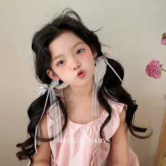 Sweet Ribbon Flower High Elastic Scrunchies for Baby Girls Cute Fashion Hair Ties for Kids Children Hair Accessories in Stock