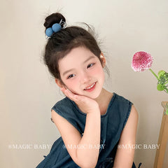 Sweet Cute Bowknot Ball Scunchies for Baby Girls Fashion Chic Elegant Hair Ties for Kids Children Hair Accessories in Stock