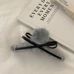 French Vintage Elegant Bowknot Hair Claw Clips Solid Color Fabric Hairbands Clamps Accessory for Women Daily Use-Large Small