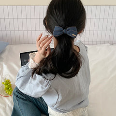 Chic Vintage Denim Hair Ties High Elastic Scrunchies for Women and Girls Stylish Simple Fashion Hair Accessories