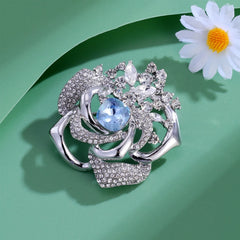 Fashion Elegant French Style Glitter Rhinestone Brooches for Girls Sweet Pins Jewelry for Women Ladies Accessories Wholesale