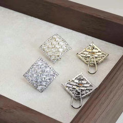 Female New Design Square Shape Small Stud Earring Fashion Chic Stylish Glitter High Quality Bulk Jewelry Accessories for Causal