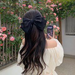 Large Solid Color Bowknot Hair Clips for Women Princess French Style Sweet Cute Barrette for Women Ladies Hair Accessories Chic