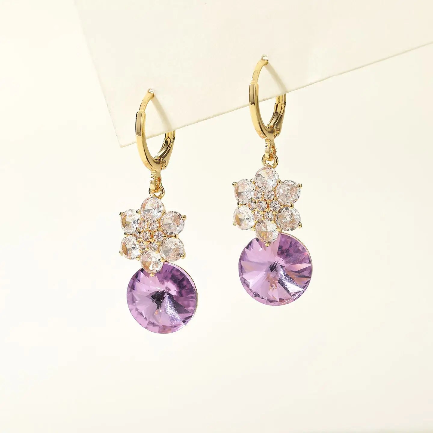 Fashion Flower Glitter Rhinestone Drop Earrings for Girls Solid Color Jewelry for Women Ladies Bijuterias Wholesale Chic
