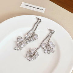 Refined Fashion Flowers Floral Trendy Drop Earrings for Girls Sweet Elegant Jewelry for Women Lady Accessories Chinese Supplier