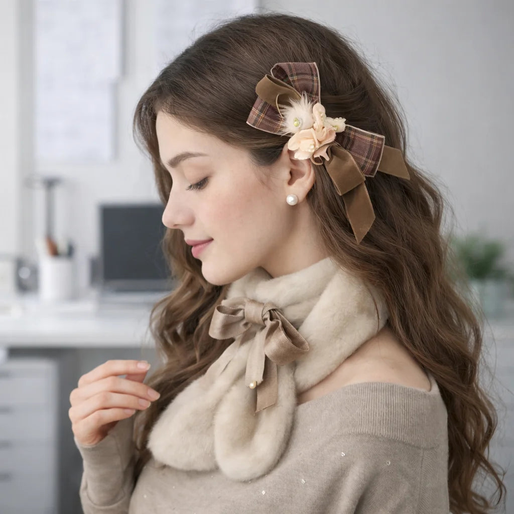 Fashion Cute Animals Plaid Bowknot Hair Clips for Girls Sweet Elegant Barrettes for Women Ladies Hair Accessories in Stock