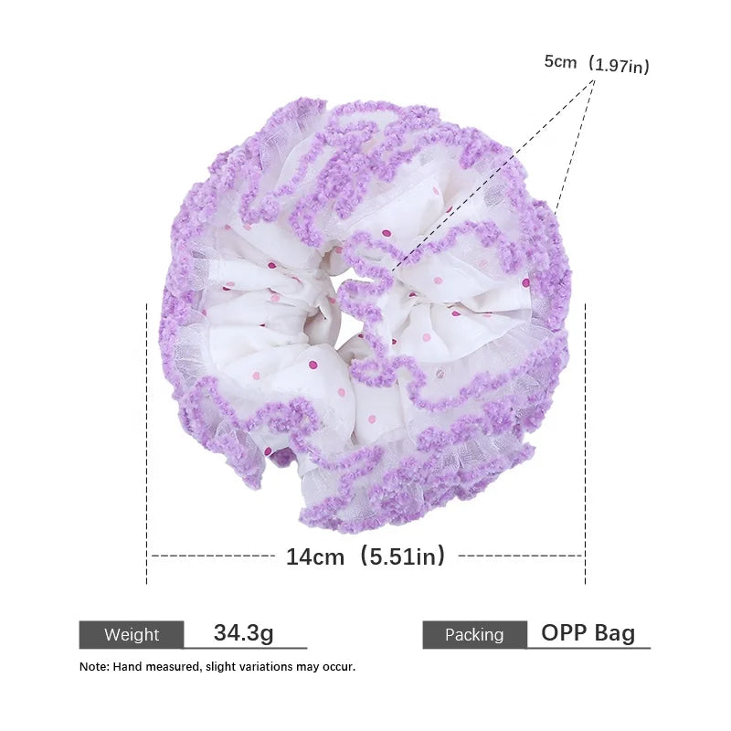 Fashion Sweet Elegant Multi Layer Scrunchies for Girls Graceful Cute Hair Ties for Women Ladies Hair Accessories in Stock