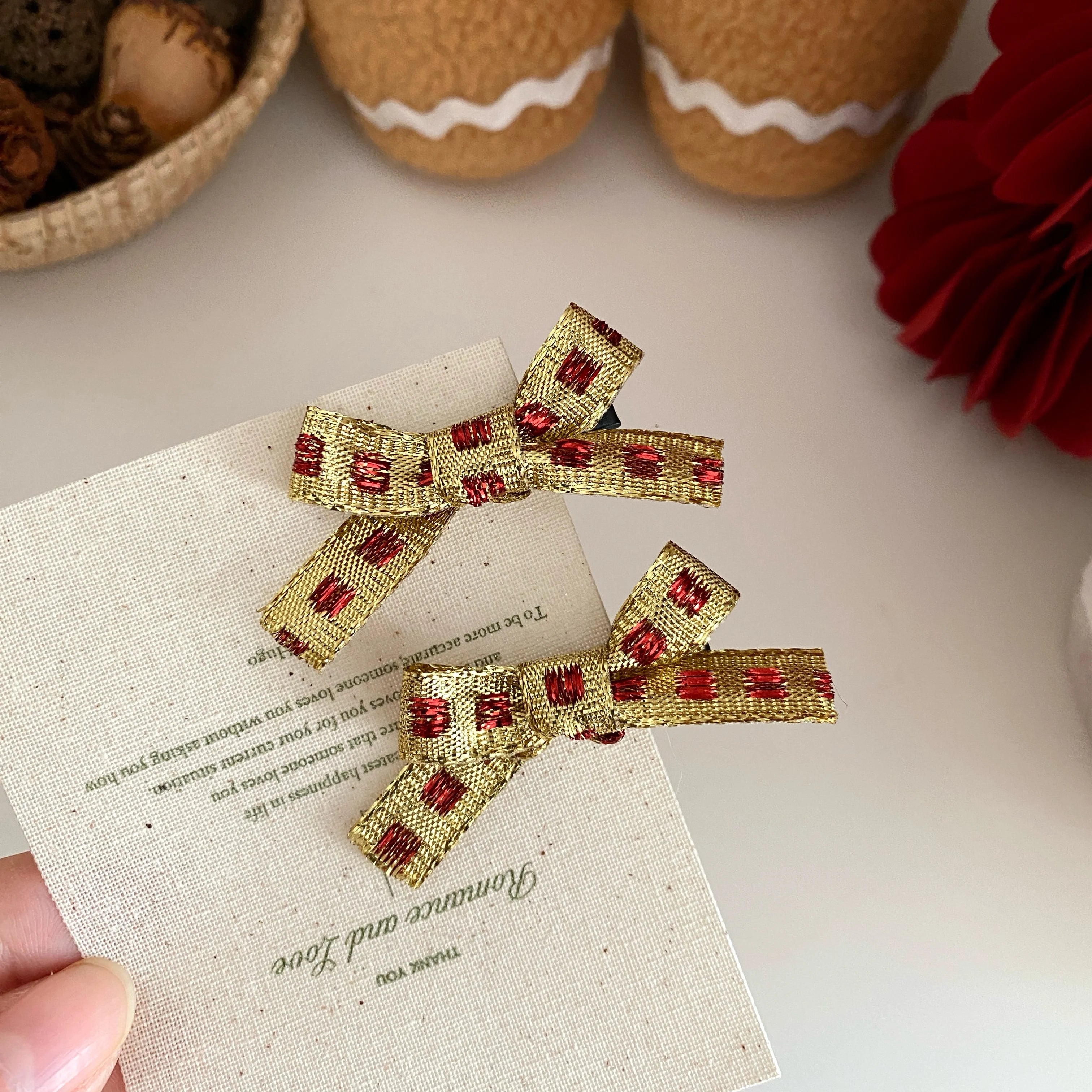 2025 Christmas Bowknot Plaid Hair Clips for Baby Girls Fashion Sweet Cute Classic Alligators for Kids Children Hair Accessories