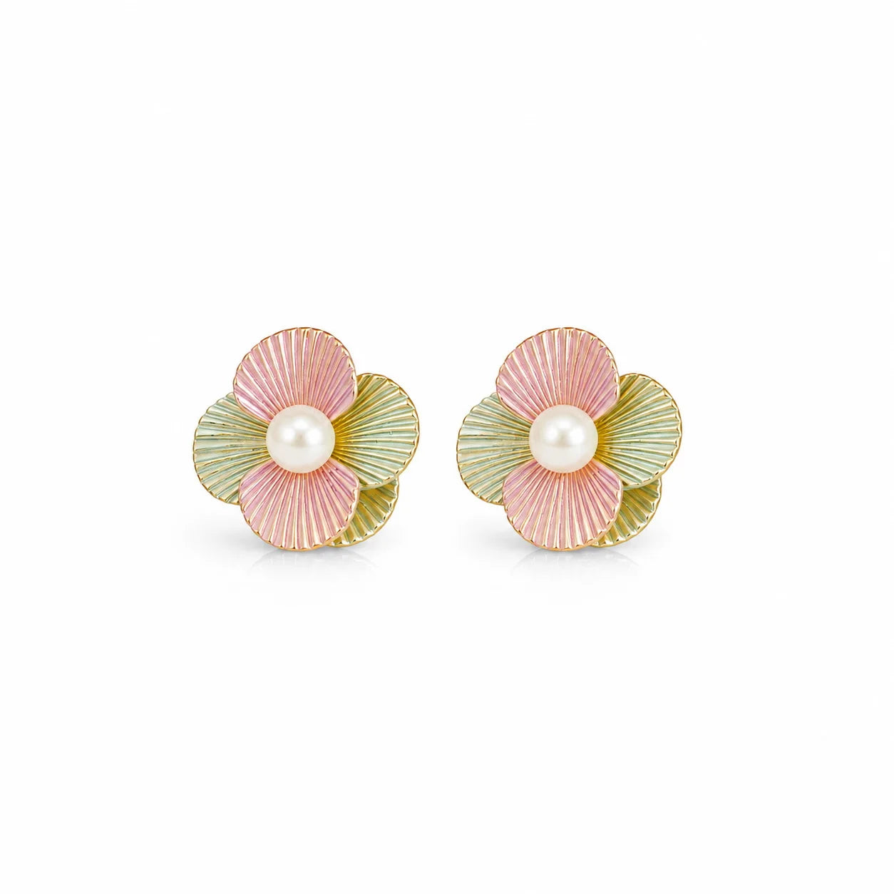 Fashion S925 Silver Flower Freshwater 18K Gold Plated Jewelry Sets for Girls Sweet Earrings Necklaces for Women Ladies Bulk