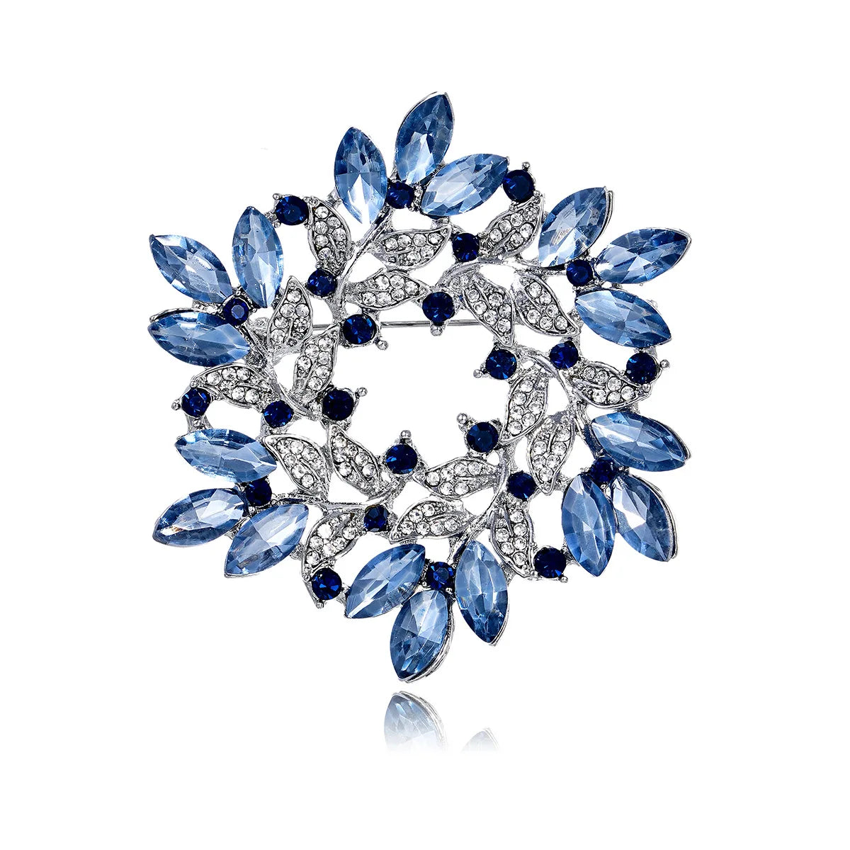 Fashion Snow Flake Glitter Sparkle Brooches for Girls Rhinestone Elegant Stylish Pins Jewelry for Women Ladies Accessories