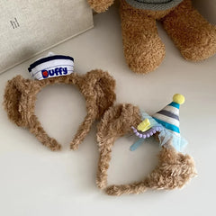 Fashion Bear Ear Fluffy Head Band for Baby Girls Cartoon Stylish Cute Sweet Hair Band for Kids Children Hair Accessories Chic