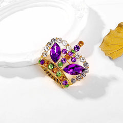Fashion Glitter Sparkle Rhinestone Crown Luxury Brooches for Girls Sweet Princess Vintage Jewelry for Women Ladies Accessories