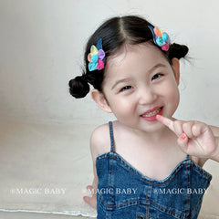 Cute Sweet Mini Flower Colorful Chic Hair Clips for Baby Girls Fashion Kawaii Snap Clips for Kids Children Hair Accessories