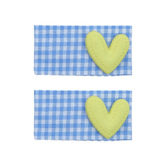 Kids Grid Heart Decorative Rectangle Snap Clips Fashion Sweet New Design in Stock Hairpins Accessory for Children Daily Causal