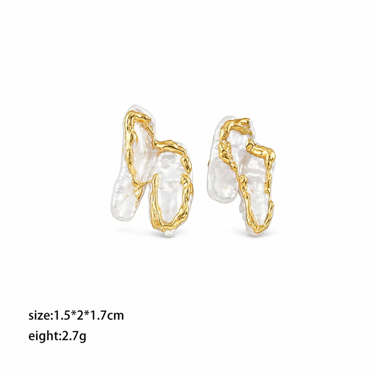 Fashion 18K Gold Plated Pearl Stud Earrings for Girls Trendy Simple Jewelry for Women Ladies Wholesale China Manufacturer