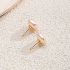 Fashion S925 Silver Minimalistic Sweet Stud Earrings for Girls Trendy Elegant Pearl Jewelry for Women Ladies Wholesale Bulk