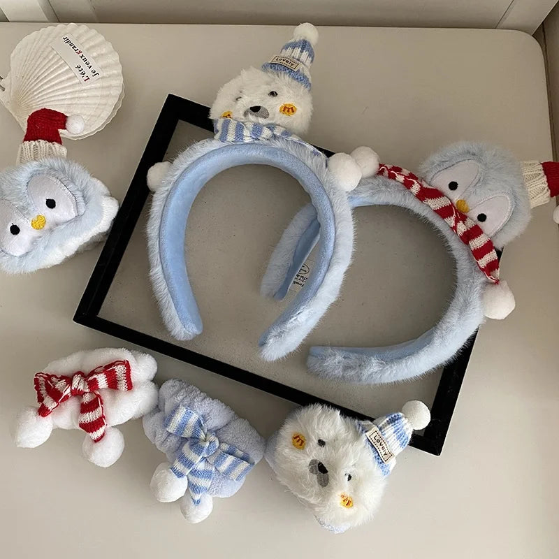 Fashion Sweet Cute Animals Cartoon Head Band for Girls Trendy Fluffy Hair Band for Women Ladies Hair Accessories in Stock