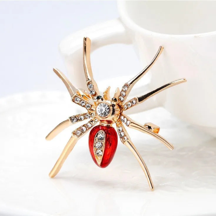 Fashion Glitter Spider Luxury Sparkle Brooches for Girls Stylish Pins Jewelry for Women Ladies Accessories Wholesale Hot Sale
