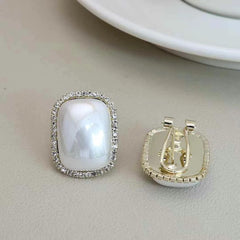 Elegant Imitation Pearl Graceful Stud Earrings for Girls Simple Glitter Luxury Jewellry for Women Ladies Accessories Art Deco