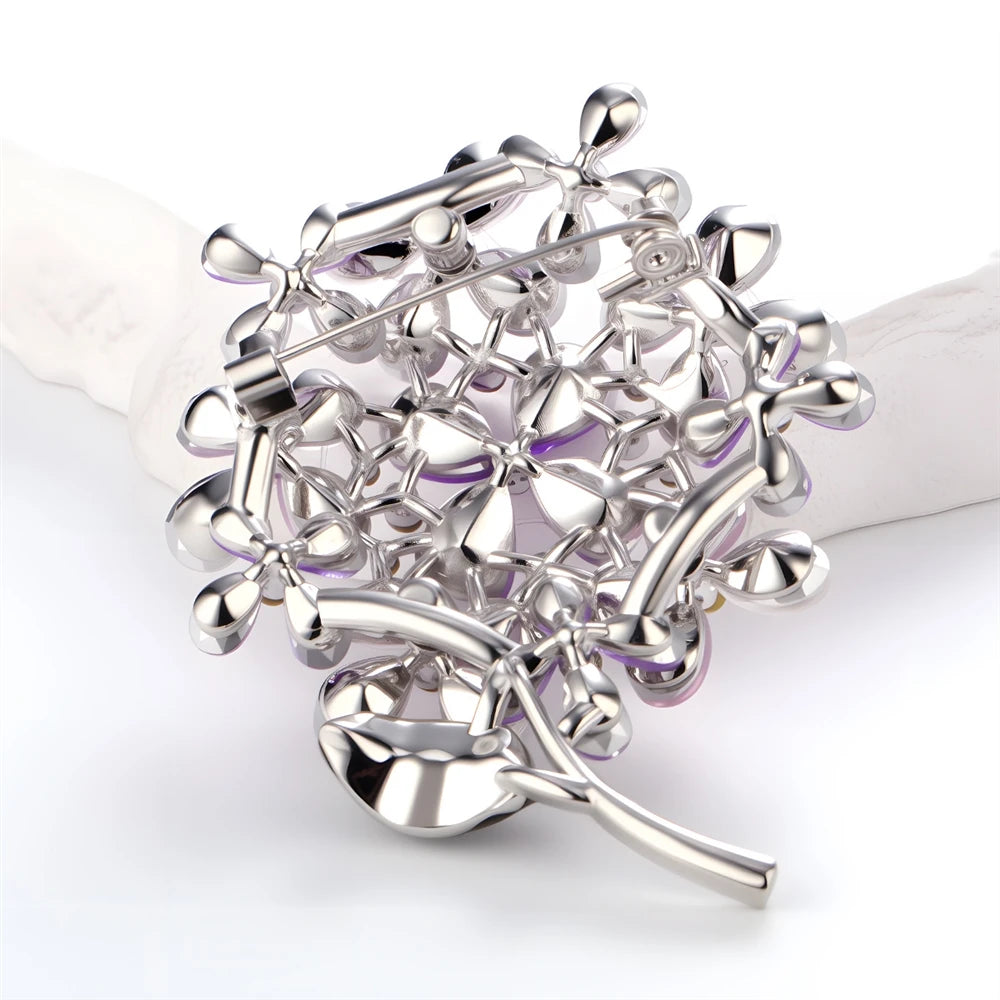 Fashion Glitter Sparking Rhinestone Brooches for Girls Sweet Flowers Floral Pins Jewelry for Women Ladies Accessories Wholesale