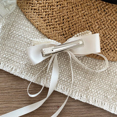 Hot Sale Stain Fabric Bowknot Ribbon Alligator Clips Elegant Fashion Wholesale in Stock Hair Claws Accessories for Women Daily