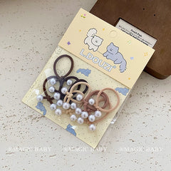 Simple Fashion Minimalistic High ELastic Scrunchies for Baby Girls Imitation Pearl Hair Ties for Kids Children Hair Accessories