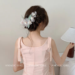 Sweet Cute Flower Hair Clips for Girls Elegant Princess Style Alligator Clips for Women Ladies Hair Accessories Fahion Chinese